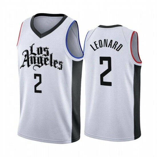 SheShow Men's Los Angeles Clippers Kawhi Leonard White 2019-20 City Edition Jersey Tops