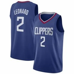 SheShow Men's LA Clippers Kawhi Leonard Blue 2019-20 Jersey Tops Navy Blue