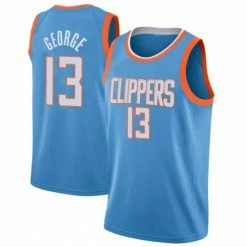 SheShow Men's LA Clippers 13 Paul George 2019-20 Icon Blue City Edition Jersey Tops