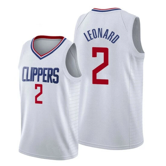 SheShow Men's LA Clippers Kawhi Leonard 2# NBA 75Th Anniversary Jersey Tops White