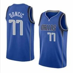 SheShow Men's Dallas Mavericks Luka Doncic Royal Jersey Tops Blue
