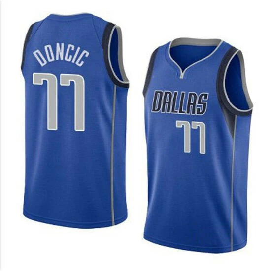 SheShow Men's Dallas Mavericks Luka Doncic Royal Jersey Tops Blue