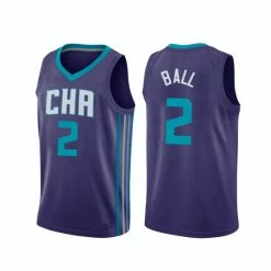 SheShow Men's Charlotte Hornets LaMelo Ball 2# Basketball Jersey - Purple Tops