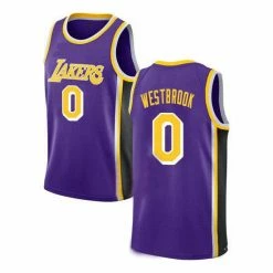 SheShow Men's Los Angeles Lakers Russell Westbrook #0 Purple Jersey Tops
