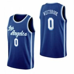 SheShow Men's Los Angeles Lakers Russell Westbrook #0 Classic Edition Jersey Blue Tops