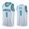 SheShow Mens Charlotte Hornets LaMelo Ball 1# 2022-23 White Association Edition Jersey Tops