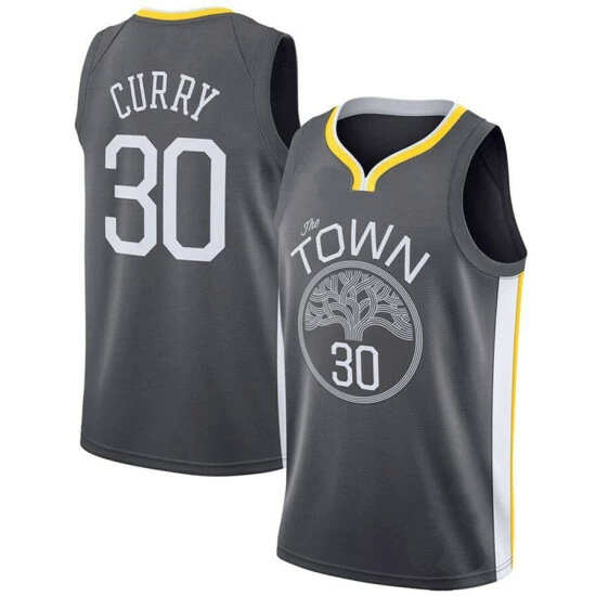 SheShow Men's Golden State Warriors Stephen Curry Black Jersey Statement Edition Tops