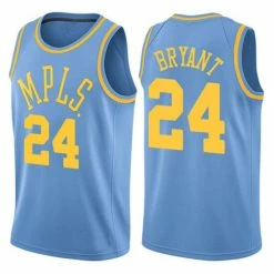 SheShow Men's Los Angeles Lakers Kobe Bryant #24 Basketball Stitched Jersey Blue Tops