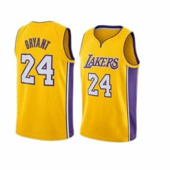 SheShow Men's Lakers Kobe Bryant #24 Swingman Gold Basketball Jersey Tops Yellow