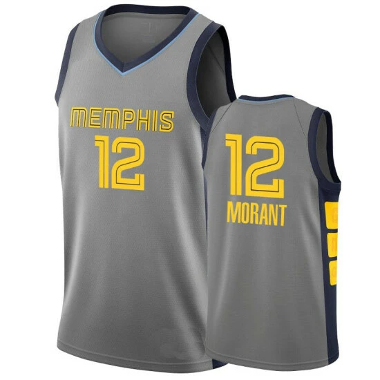 SheShow Men's Memphis Grizzlies Ja Morant City Edition Jersey - Grey Tops