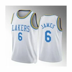 SheShow Los Angeles Lakers LeBron James White 2022-23 Classic Edition Jersey Tops