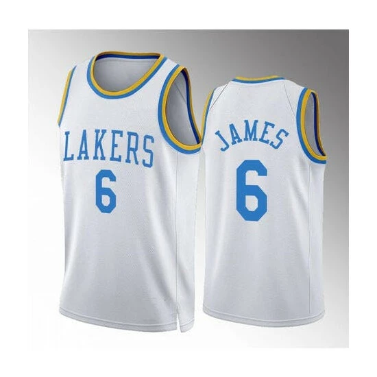 SheShow Los Angeles Lakers LeBron James White 2022-23 Classic Edition Jersey Tops