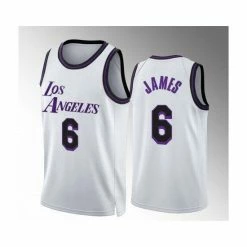 SheShow Los Angeles Lakers LeBron James 2022-23 White City Edition Jersey Tops