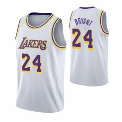 SheShow Mens Los Angeles Lakers Kobe Bryant #24 Swingman White Basketball Jersey Tops