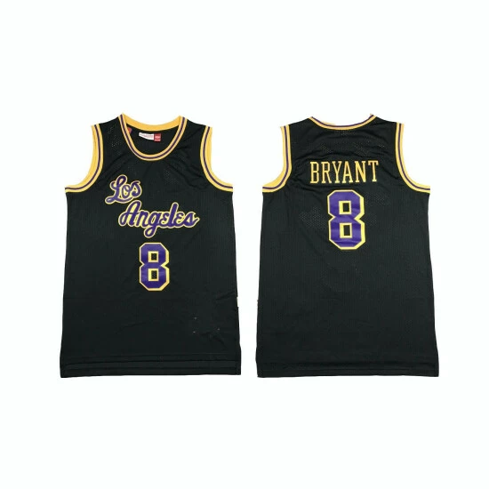 SheShow Men's Los La Lakers Kobe Bryant 8# Black Basketball Jersey Latin Edition Tops